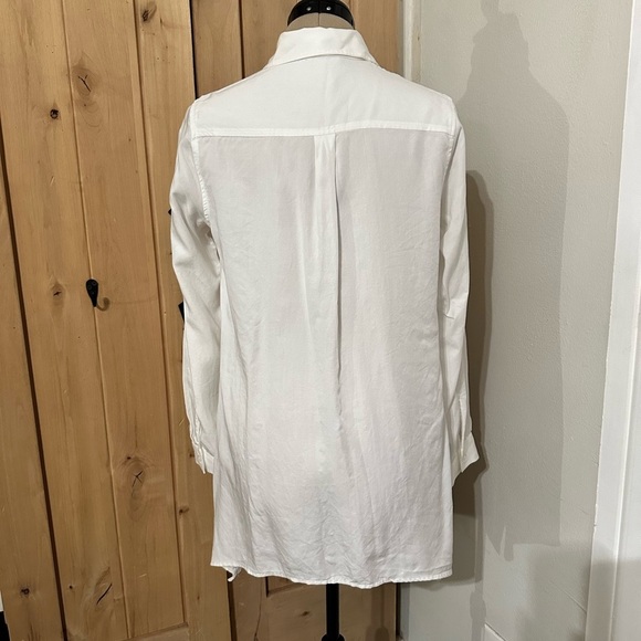 Zac & Rachel White 100% Lyocell Casual Button Down Shirt - Picture 6 of 8